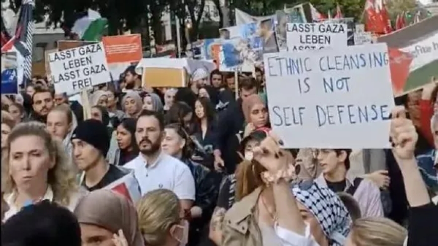 В Вене сотни демонстрантов вышли на акцию в поддержку Палестины к Дому ЕС